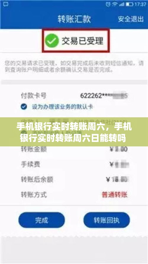手机银行实时转账周六，手机银行实时转账周六日能转吗 