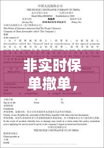 非实时保单撤单，非实时保单是什么意思 