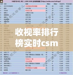 收视率排行榜实时csm下载，收视率网站 