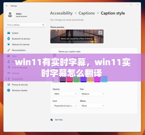 win11有实时字幕，win11实时字幕怎么翻译 