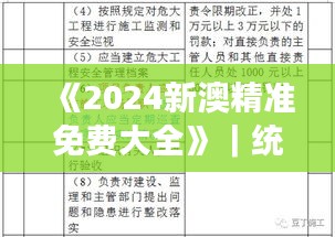 《2024新澳精准免费大全》｜统计分析解释定义