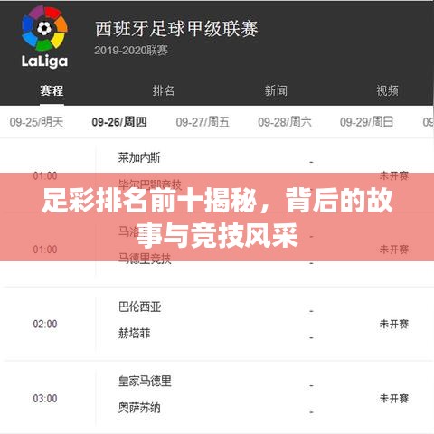 足彩排名前十揭秘，背后的故事与竞技风采