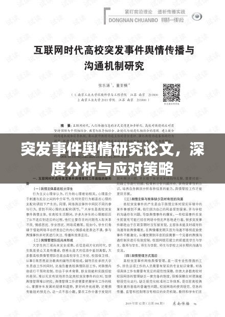 突发事件舆情研究论文，深度分析与应对策略