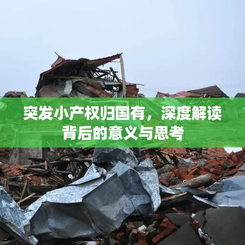 突发小产权归国有，深度解读背后的意义与思考