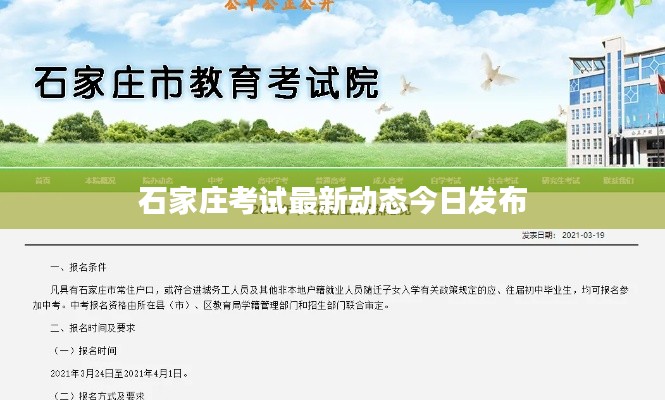 石家庄考试最新动态今日发布