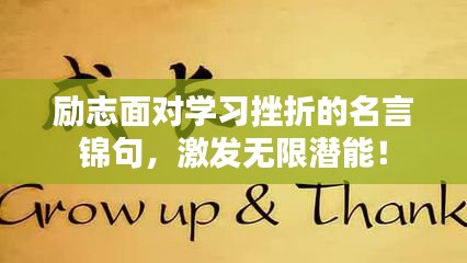 励志面对学习挫折的名言锦句，激发无限潜能！